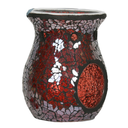 Brûle Parfum - Mosaïque Craquelé Rouge - bougies cadeaux soins du c...