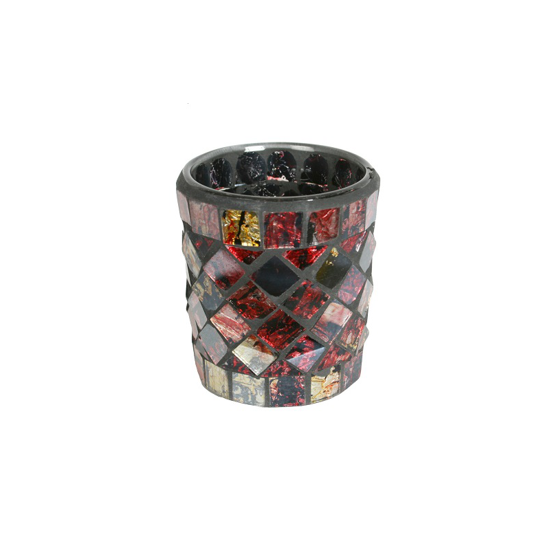 Mosaïque Rouge / Or - bougies cadeaux soins du corps