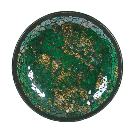 Mosaïque craquelée - Vert et Or - bougies cadeaux soins du corps