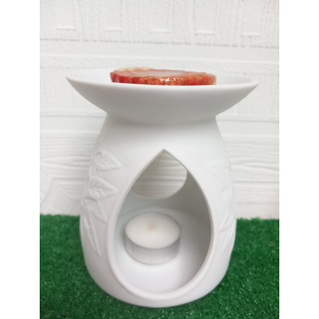 Brûle Parfum Blanc Fleur  + Cire Fondante  +  bougie chauffe plat