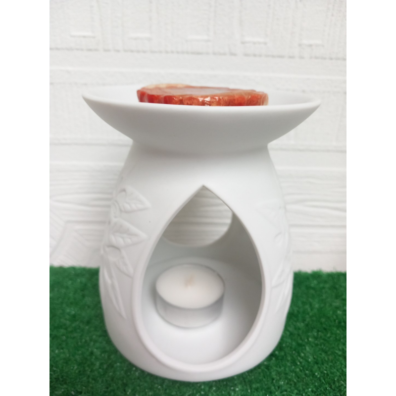 Brûle Parfum Blanc Fleur  + Cire Fondante  +  bougie chauffe plat
