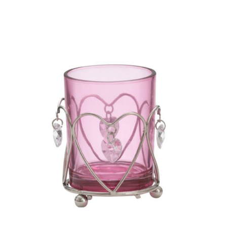 Coeurs Pendentif - Rose - bougies cadeaux soins du corps