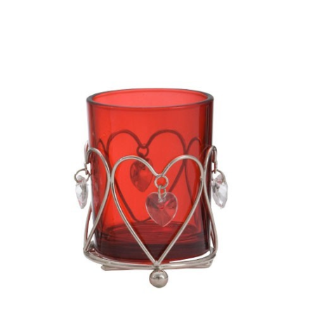 Coeurs Pendentif - Rouge - bougies cadeaux soins du corps
